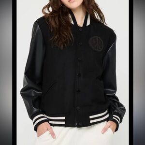 NWT Spiritual Gangster Peace Starr Wool Blend Varsity Jacket